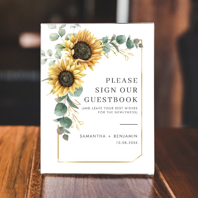 Floral Sunflower Eucalyptus Sign our Guestbook (Floral Sunflower Eucalyptus Sign our Guestbook)