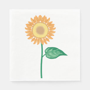 Floral Sunflower Gold Yellow Green Flower Napkin
