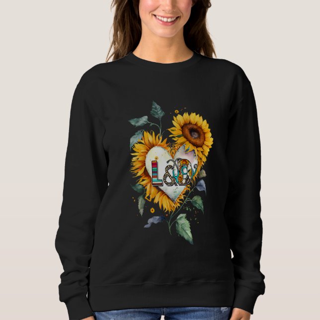 Floral Sunflower Heart L&D Labor and Delivery Nurs Sweatshirt (Front)