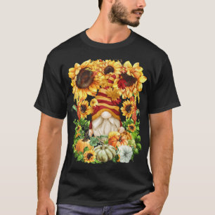 Floral Sunflower Pumpkin Pattern For Girls Cute Au T-Shirt