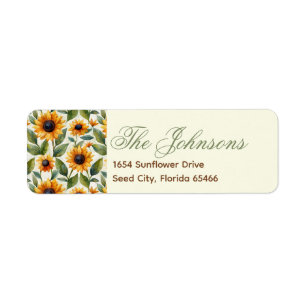Floral Sunflower Return Address Label