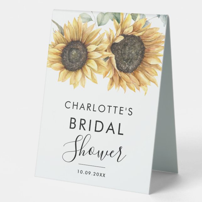Floral Sunflower Script Watercolor Bridal Shower (Front)