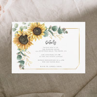 Floral Sunflower Script Wedding Reception Details