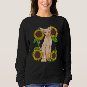Floral Sunflower Sphynx Cat Lover Sweatshirt