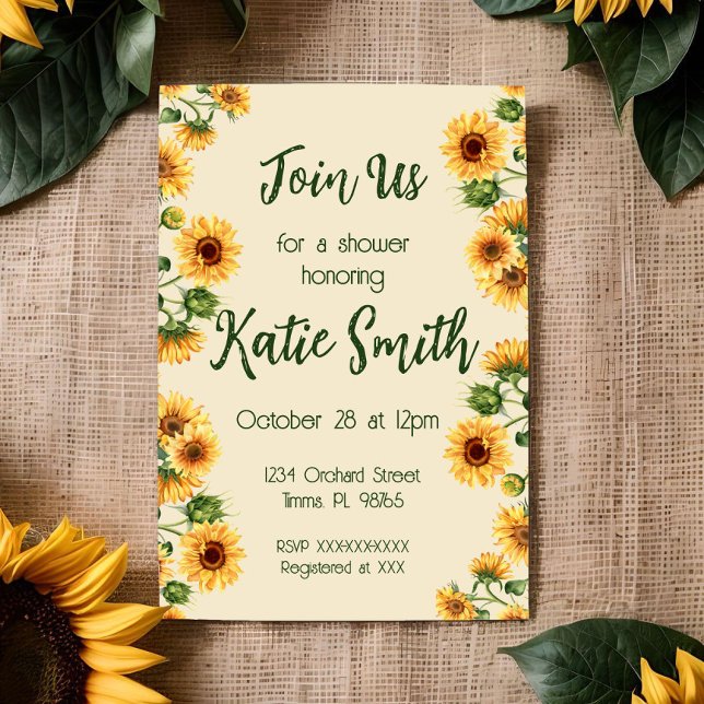 Floral Sunflower Themed Invitation (Creator Uploaded)