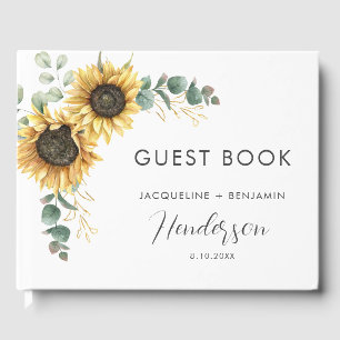 Floral Sunflower Wedding Guest Book