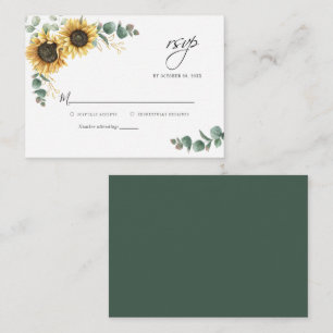 Floral Sunflower Wedding RSVP Card