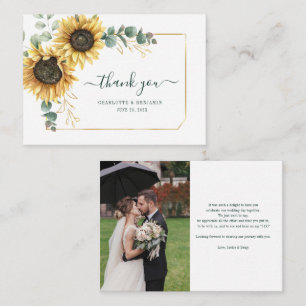 Floral Sunflower Wedding Thank You Card