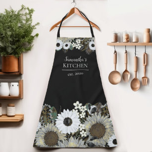 Floral Sunflower Women's Name Apron