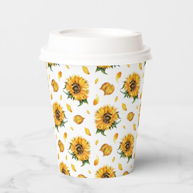 Floral Sunflowers Paper Cups (Front)