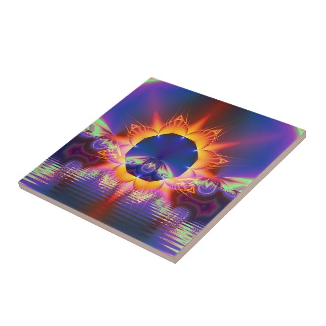 Floral Sunset Trivet Tile (Side)