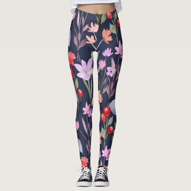 Floral Surface Pattern Fashion Botanical        Leggings (Front)