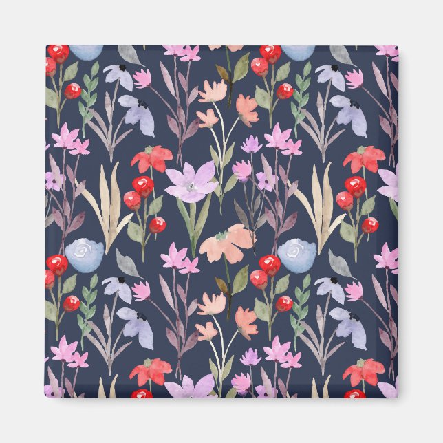 Floral Surface Pattern Fashion Botanical  Magnet (Front)