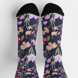 Floral Surface Pattern Fashion Botanical           Socks