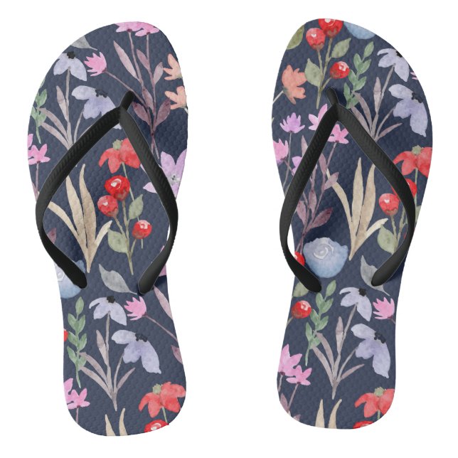 Floral Surface Pattern Fashion Botanical           Thongs (Footbed)