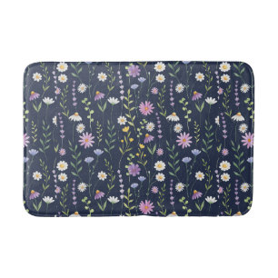 Floral Surface Pattern-Fashion Spring Flowers   Bath Mat