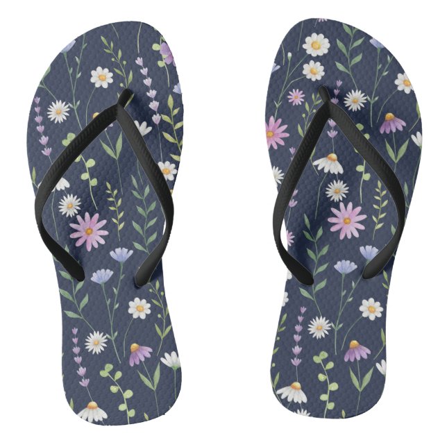 Floral Surface Pattern-Fashion Spring Flowers      Thongs (Footbed)