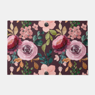 Floral Surface Pattern-Fashion Watercolor Colorful Doormat