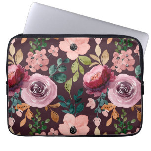 Floral Surface Pattern-Fashion Watercolor Colourfu Laptop Sleeve