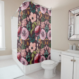 Floral Surface Pattern-Fashion Watercolor Colourfu Shower Curtain