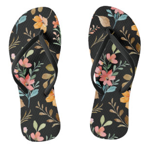 Floral Surface Pattern- Fashion Watercolor Spring Thongs