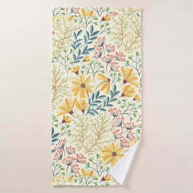 Floral Surface Pattern- Stylish Abstract Wallpaper Bath Towel (Bath Towel)