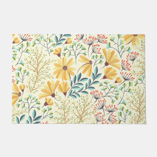 Floral Surface Pattern- Stylish Abstract Wallpaper Doormat (Front)