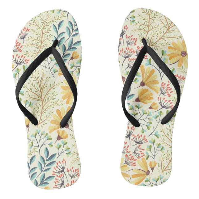 Floral Surface Pattern- Stylish Abstract Wallpaper Thongs (Footbed)