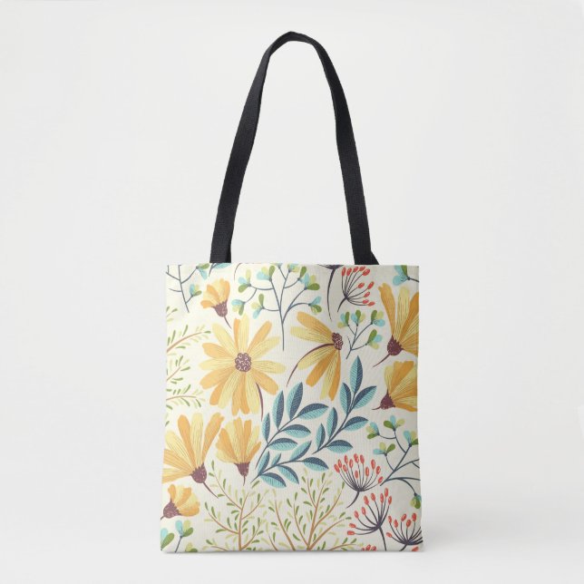 Floral Surface Pattern- Stylish Abstract Wallpaper Tote Bag (Front)