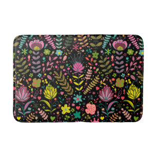 Floral Surface Pattern- Stylish Flowers Wallpaper  Bath Mat