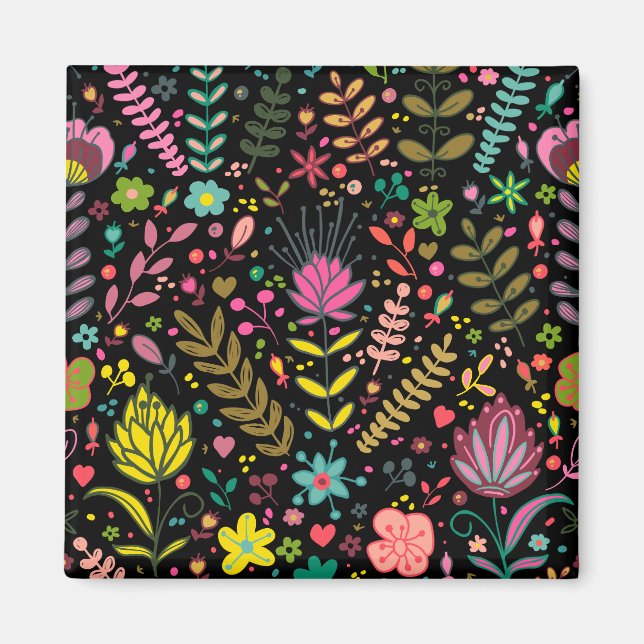 Floral Surface Pattern- Stylish Flowers Wallpaper  Magnet (Front)