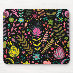 Floral Surface Pattern- Stylish Flowers Wallpaper Mouse Pad
