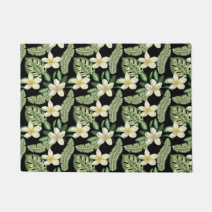 Floral surface pattern Tropical flowers and leaves Doormat