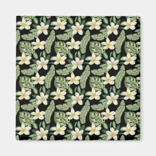 Floral surface pattern Tropical flowers and leaves Magnet