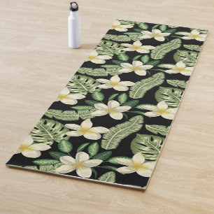 Floral surface pattern Tropical flowers and leaves Yoga Mat
