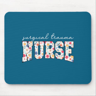 Floral Surgical Trauma Nurse Icu Mouse Pad