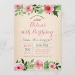 Floral Surprise 16th Birthday Invitation Pink<br><div class="desc">Floral Surprise 16th Birthday Invitation Pink Watercolor Flower. Kids Birthday. Girl Lady Teen Teenage Bday Bash Invite. Pink Floral Flower. Vintage. 13th 15th 16th 18th 20th 21st 30th 40th 50th 60th 70th 80th 90th 100th, Any Ages. For further customisation, please click the "Customise it" button and use our design tool...</div>