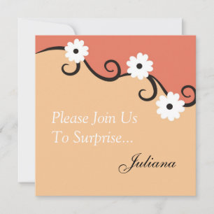 Floral Surprise 50th Birthday Party invitation