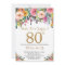 Floral Surprise 80th Birthday Invitation Gold