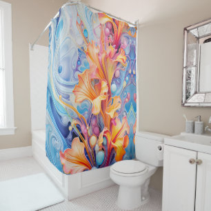 Floral Surreal Serenade trumpets Shower Curtain
