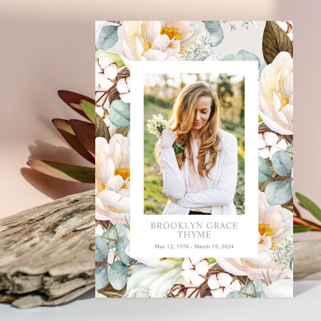 Floral Surround Photo Memorial Program (Creator Uploaded)