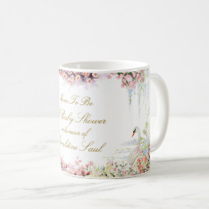 floral swan custom text MOM TO BE baby shower Coffee Mug