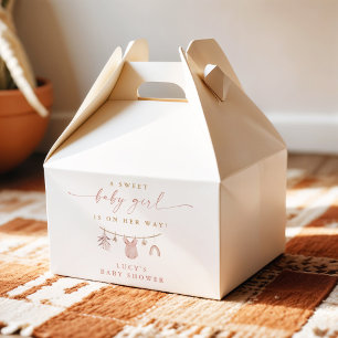 Floral Sweet Baby Girl Clothesline Baby Shower Favour Box