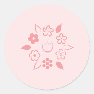 Floral Sweet Candy Pink Spring Flower Classic Round Sticker