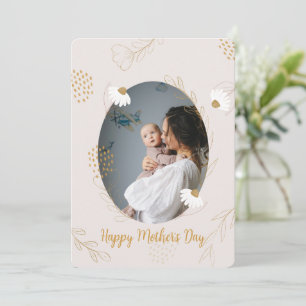 Floral Sweet Elegant Photo Mother's Day Card