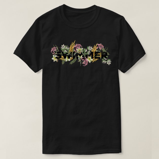 Floral swimmer T-Shirt (Design Front)