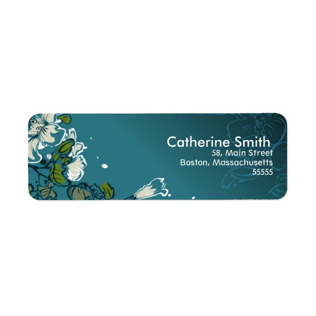 Floral Swirl Customisable Address Labels (Front)