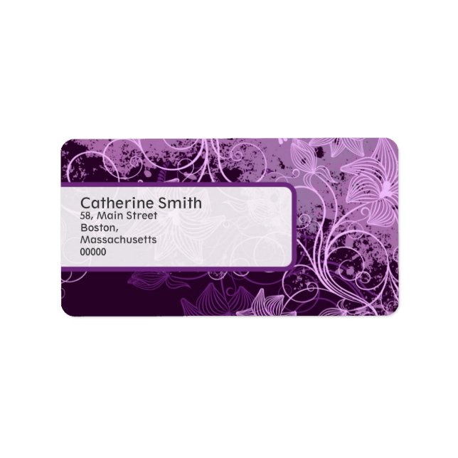 Floral Swirl Customisable Address Labels (Front)