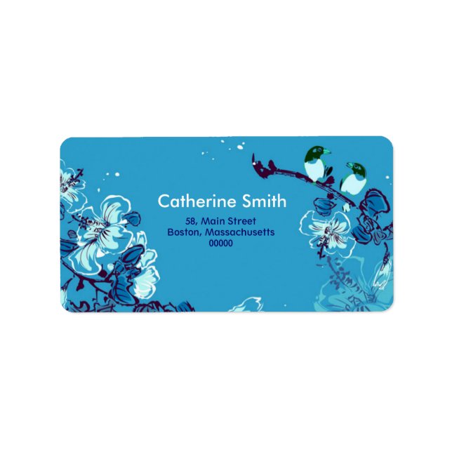 Floral Swirl Customisable Address Labels (Front)