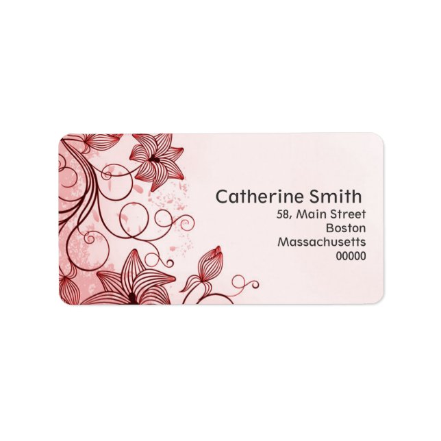 Floral Swirl Customisable Address Labels (Front)